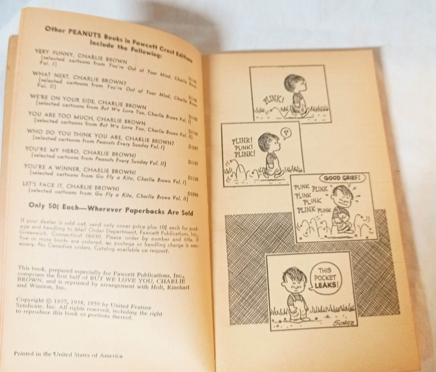 We're On Your Side Charlie Brown Peanuts Charles M Schulz Fawcett 1971 - TulipStuff