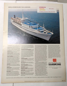 Western Cruise Lines ss Azure Seas 1983 LA Mexico Cruises Brochure - TulipStuff