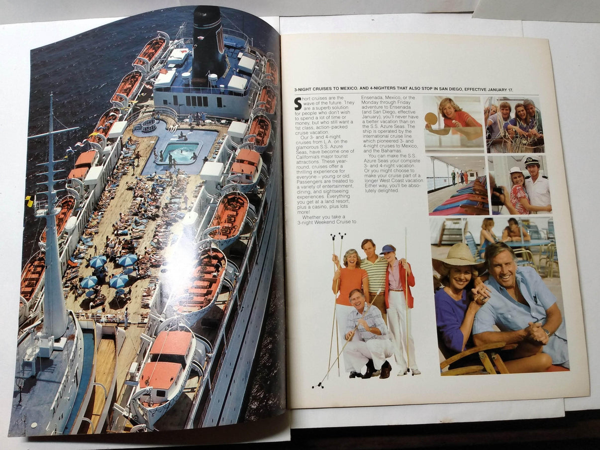 Western Cruise Lines ss Azure Seas 1983 LA Mexico Cruises Brochure