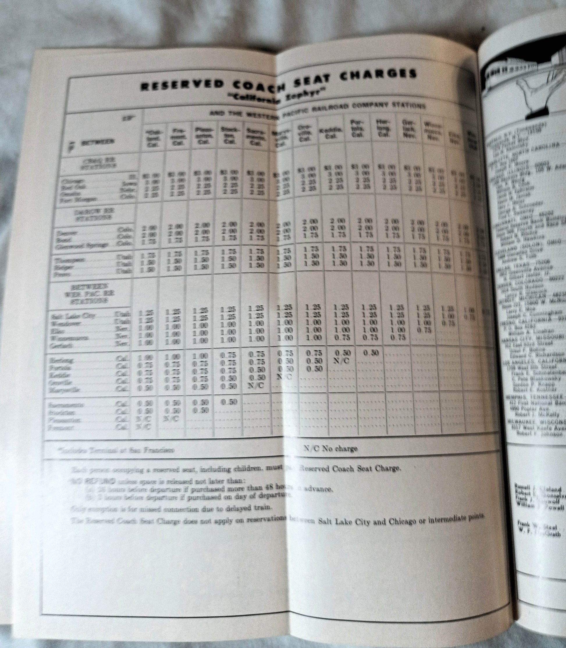 Western Pacific Railroad California Zephyr Vista-Dome 1967 Timetable - TulipStuff