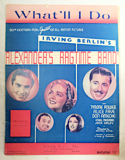 What'll I Do Alexander's Ragtime Band Irving Berlin Sheet Music 1938 - TulipStuff