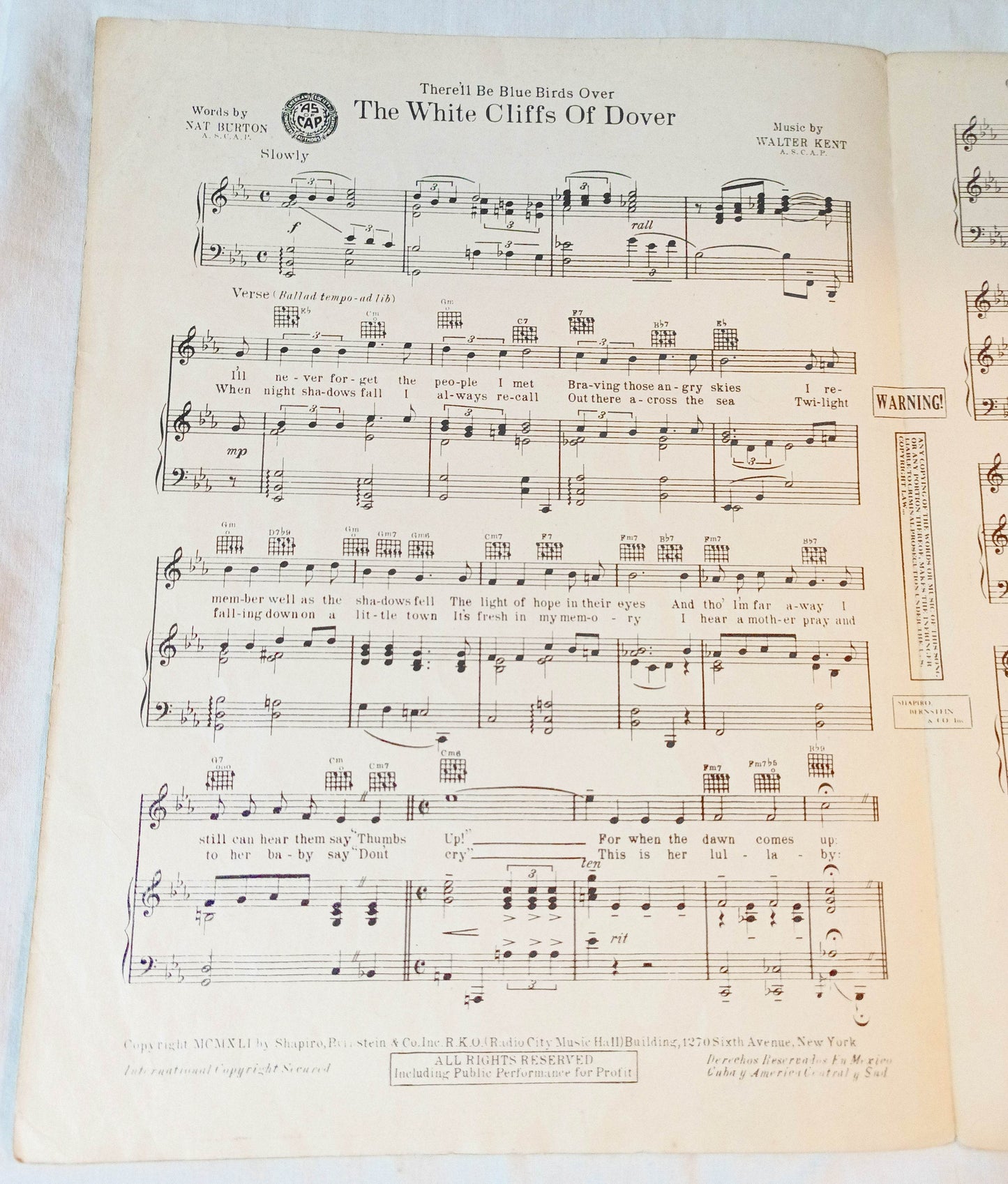 There'll Be Blue Birds Over The White Cliffs Of Dover Rose Marie 1941 - TulipStuff