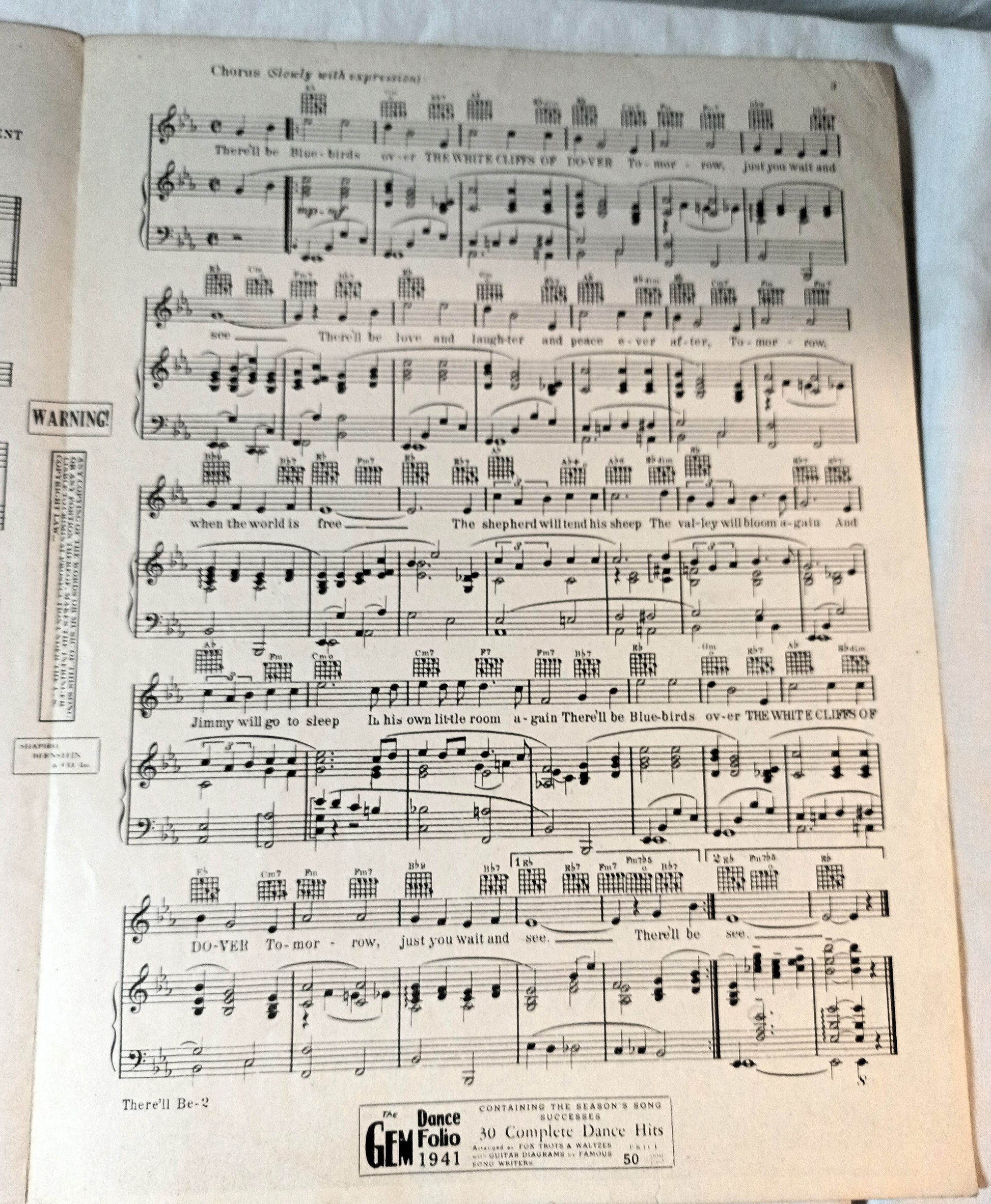 There'll Be Blue Birds Over The White Cliffs Of Dover Rose Marie 1941 - TulipStuff