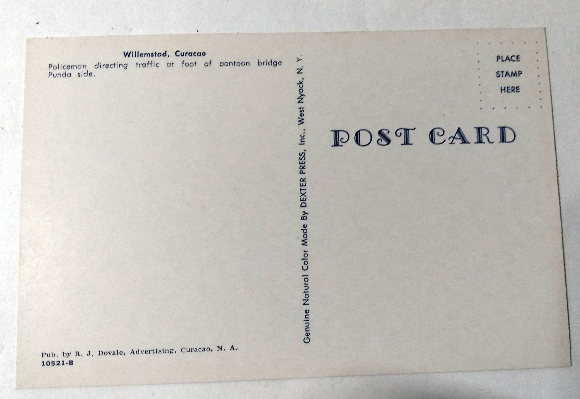 Policeman Directing Traffic Punda Pontoon Bridge Willemstad Curacao 1950's - TulipStuff