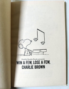 Win A Few Lose A Few Charlie Brown Peanuts Charles Schulz Hardcover 1974 - TulipStuff