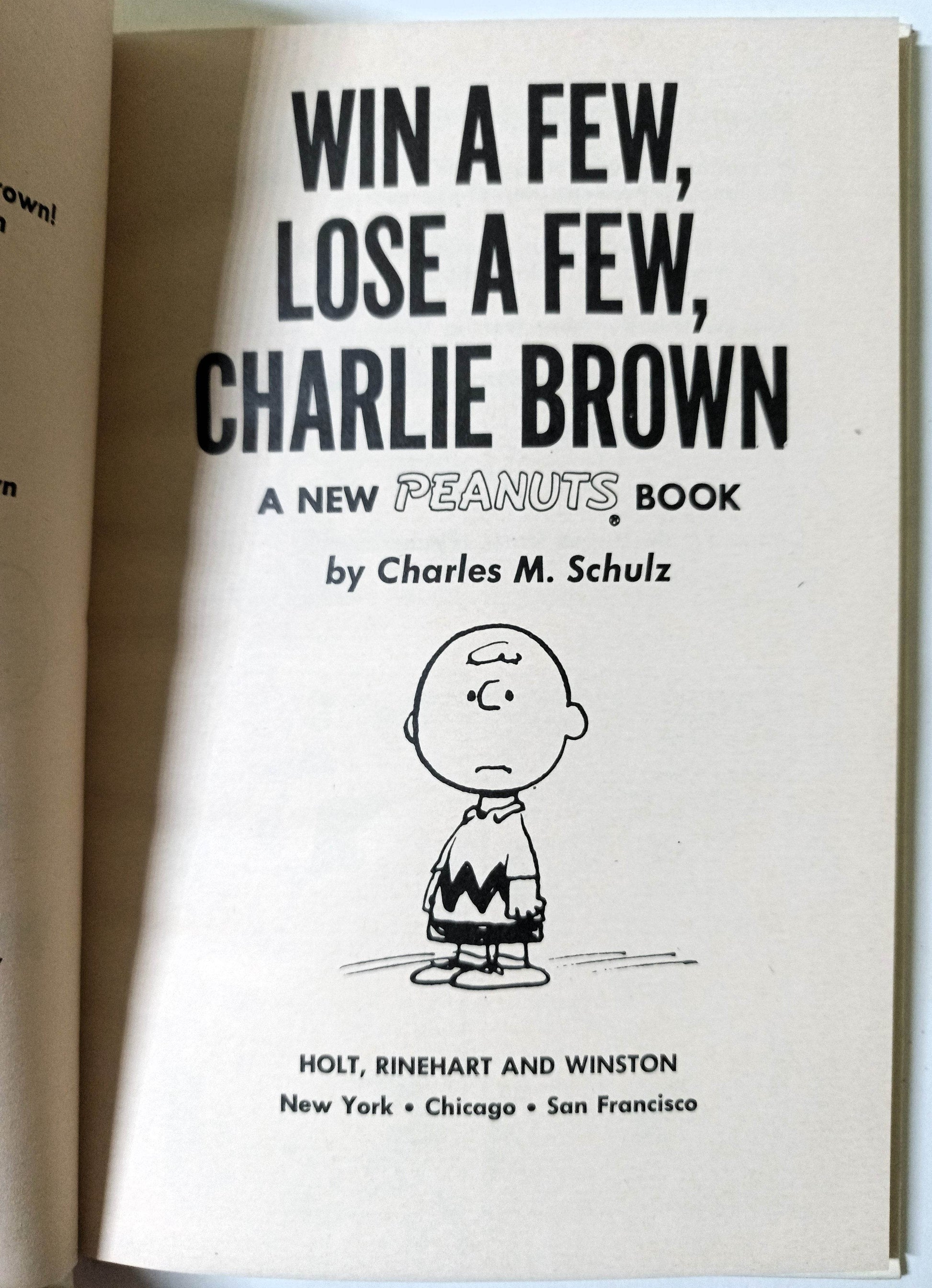 Win A Few Lose A Few Charlie Brown Peanuts Charles Schulz Hardcover 1974 - TulipStuff