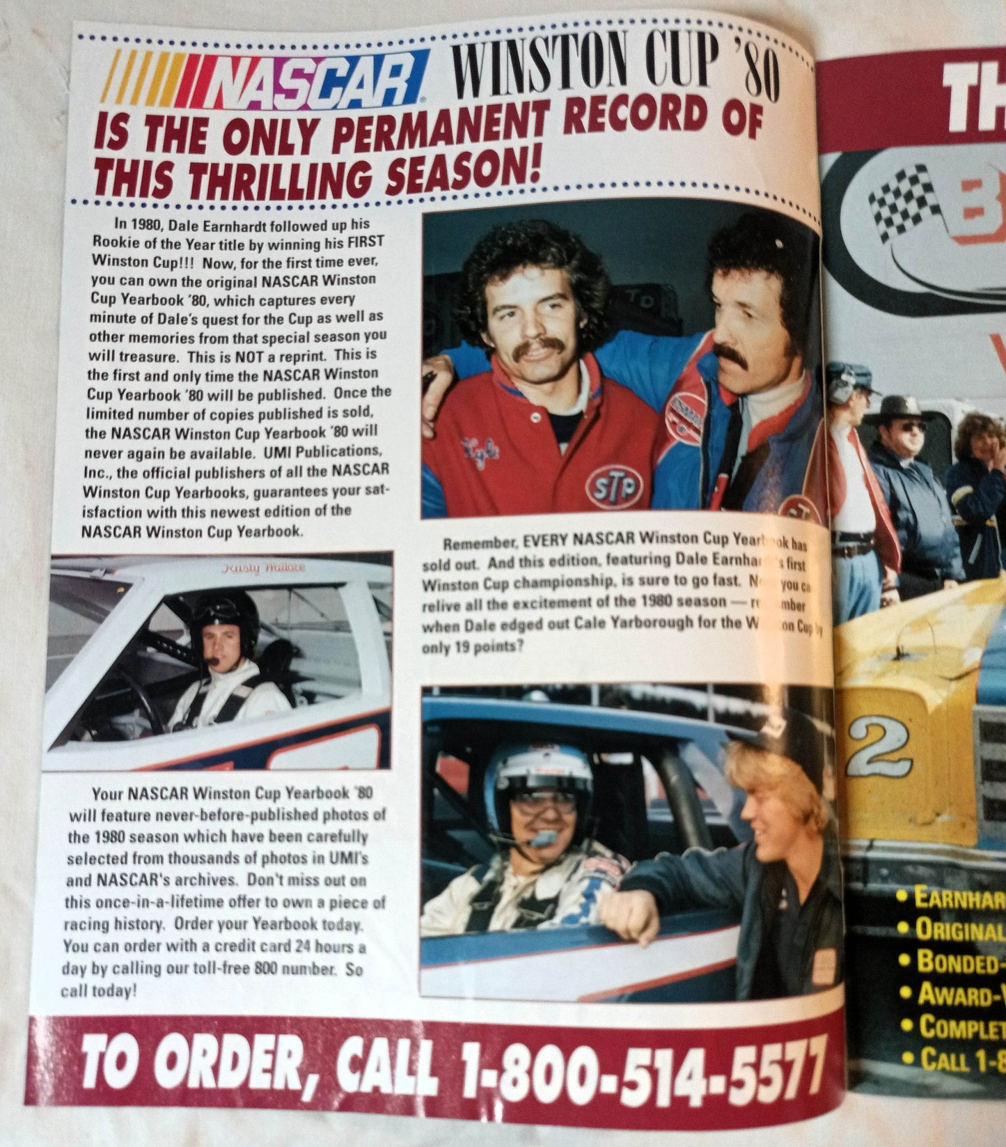 NASCAR 1980 Winston Cup Yearbook Advertisement Brochure Earnhardt - TulipStuff