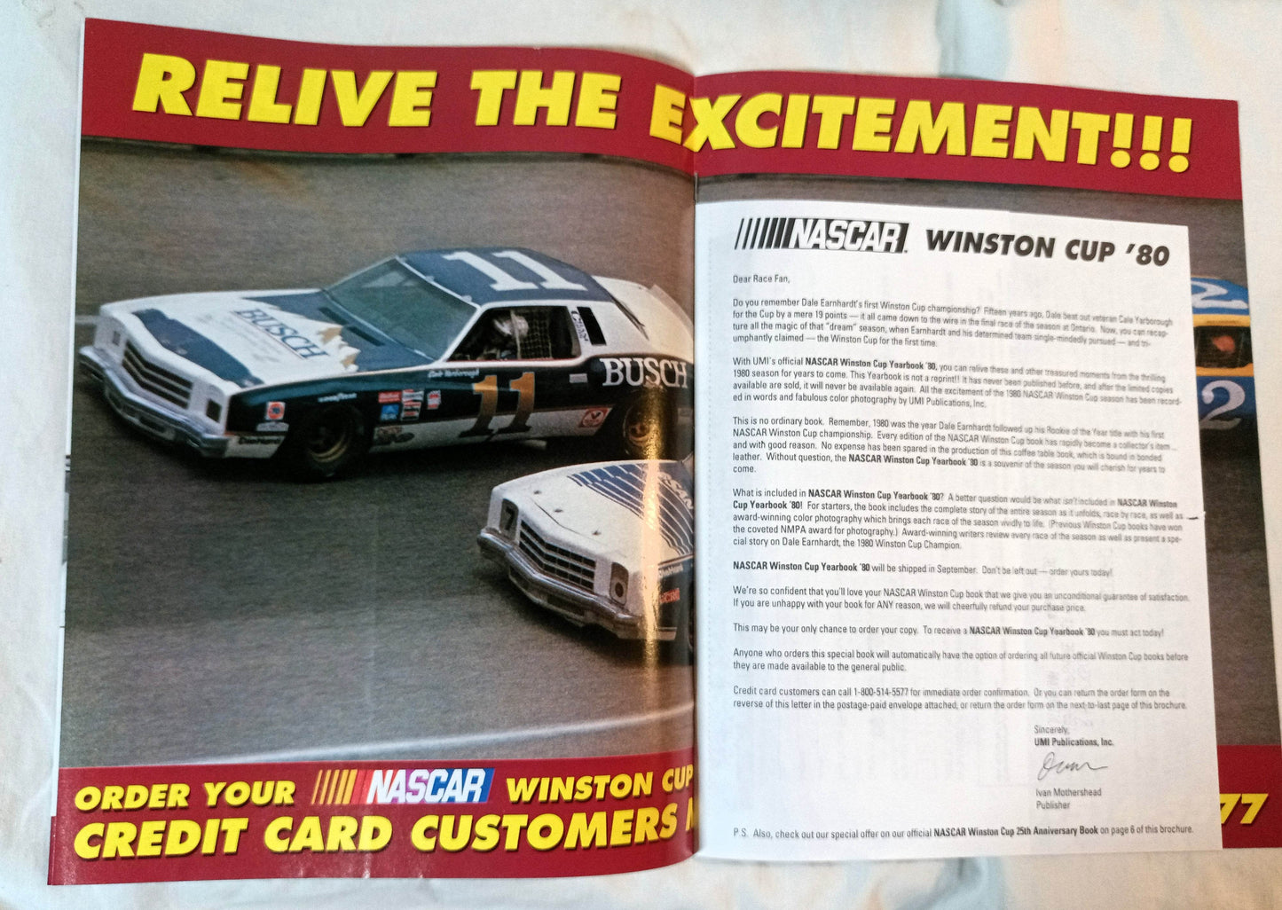 NASCAR 1980 Winston Cup Yearbook Advertisement Brochure Earnhardt - TulipStuff