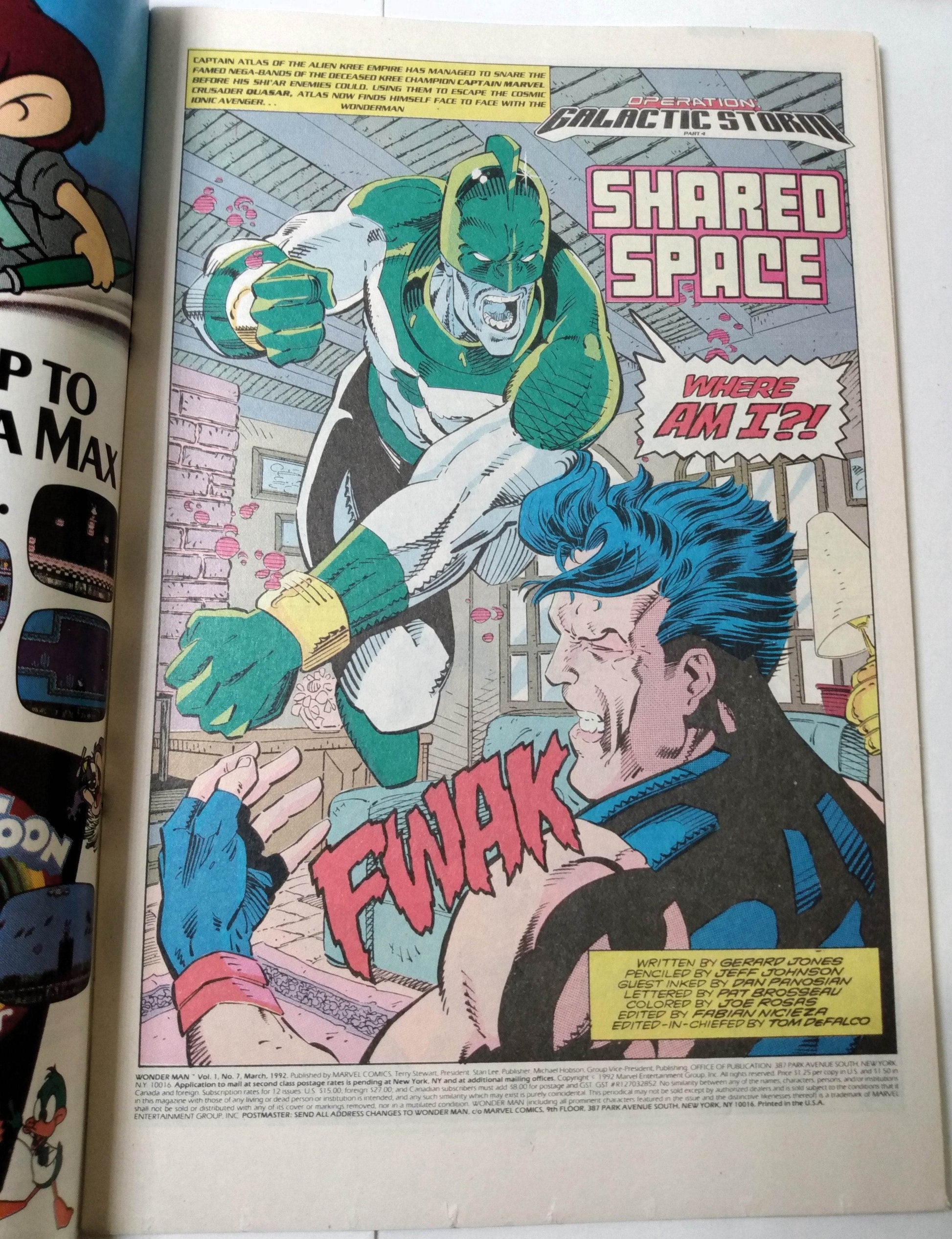 Wonder Man Issue 7 March 1992 Marvel Comics Operation Galactic Storm 4 - TulipStuff