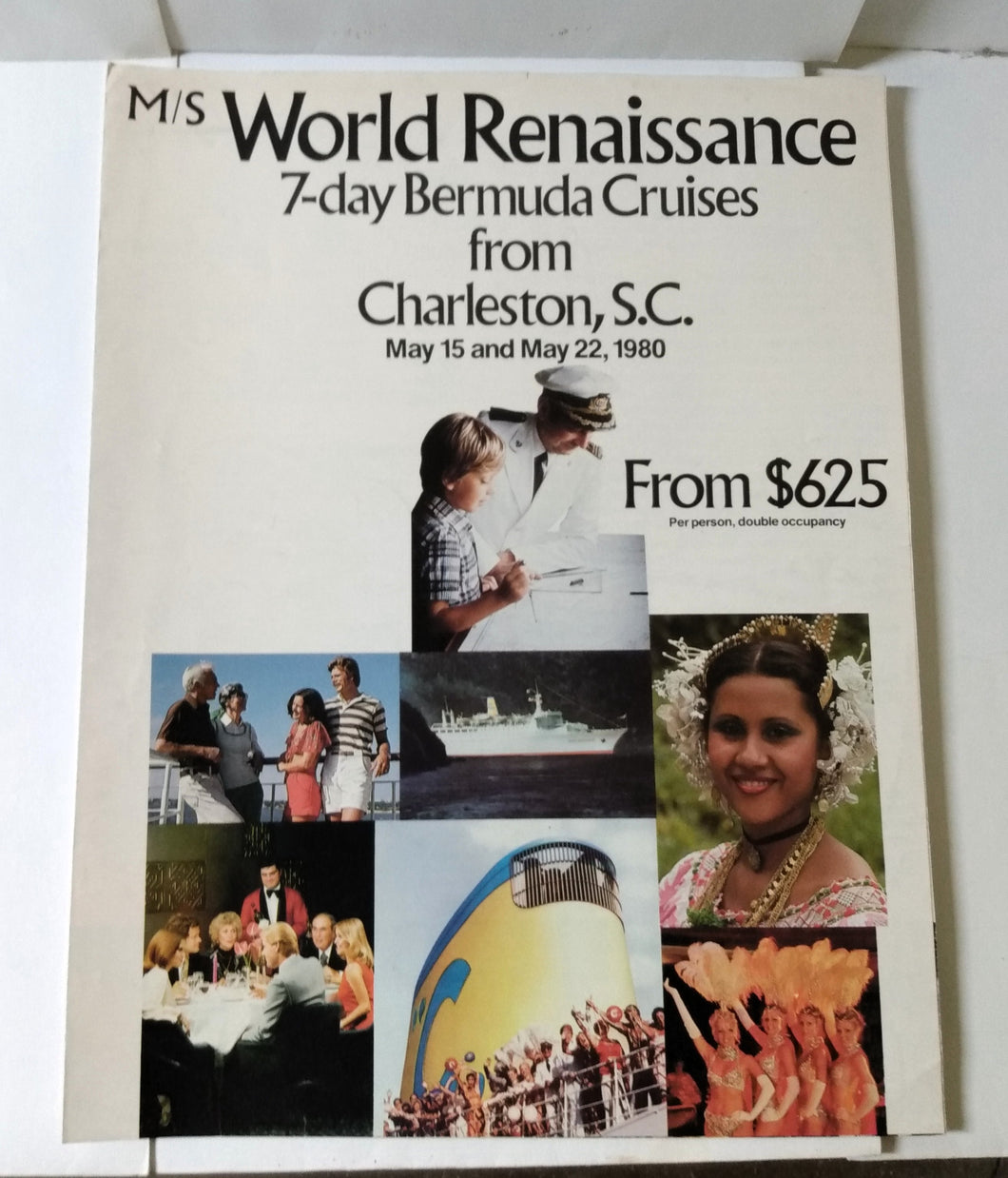 Costa ms World Renaissance Charleston SC Bermuda Cruises 1980 Brochure - TulipStuff