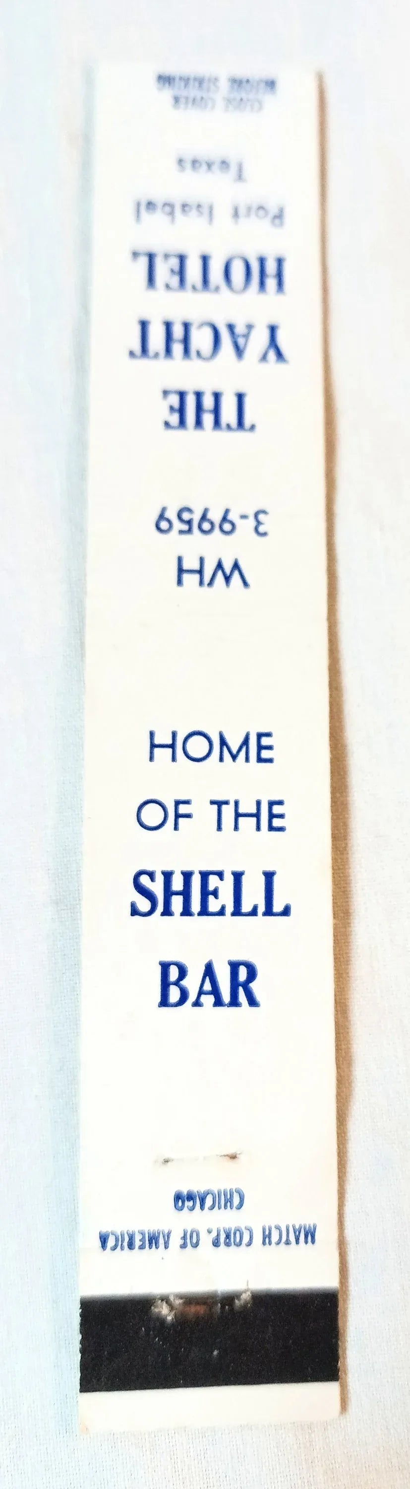Yacht Hotel Shell Bar Port Isabel Texas Matchbook Cover 1950's - TulipStuff