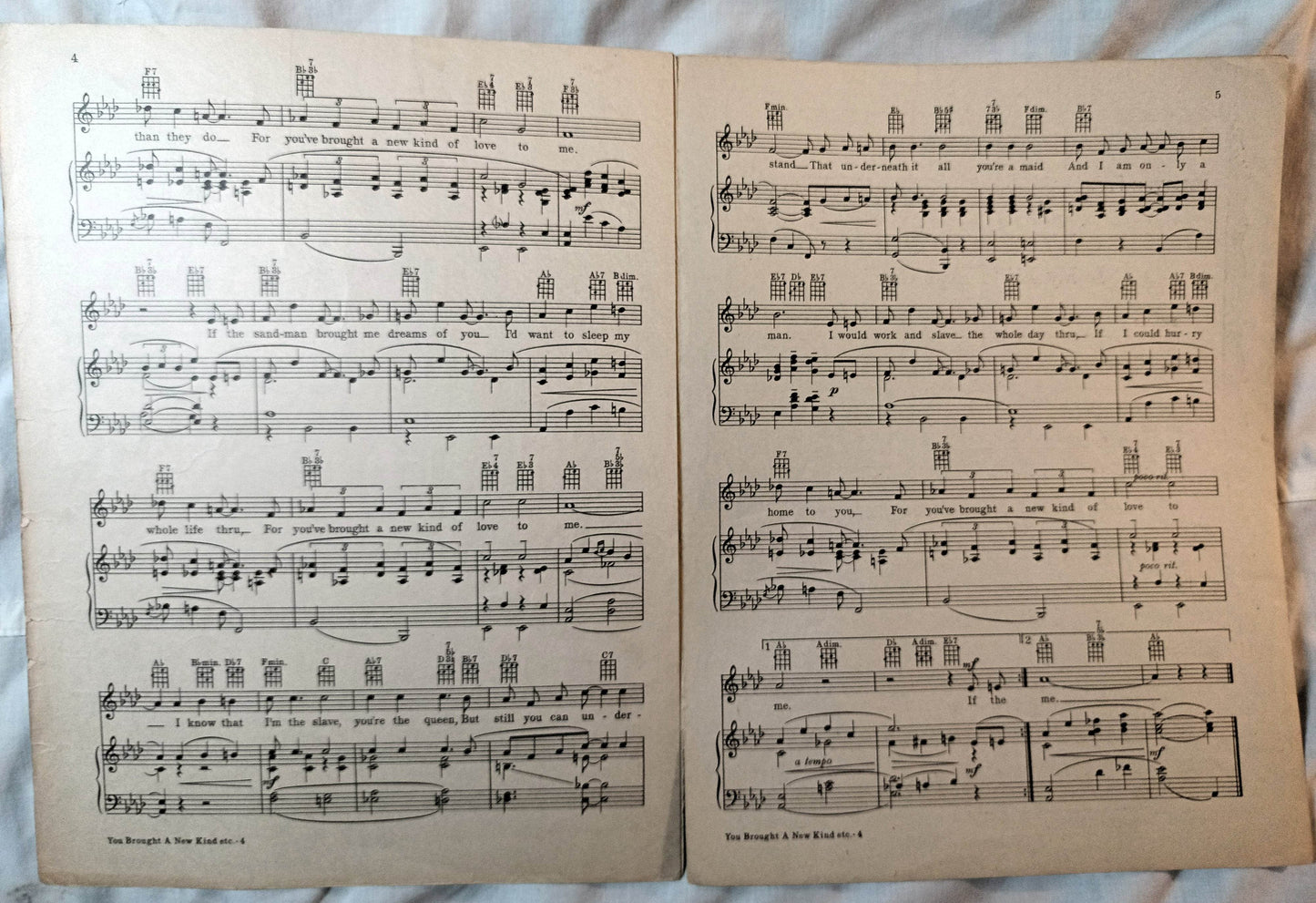 You Brought A New Kind Of Love To Me The Big Pond Sheet Music 1930 - TulipStuff