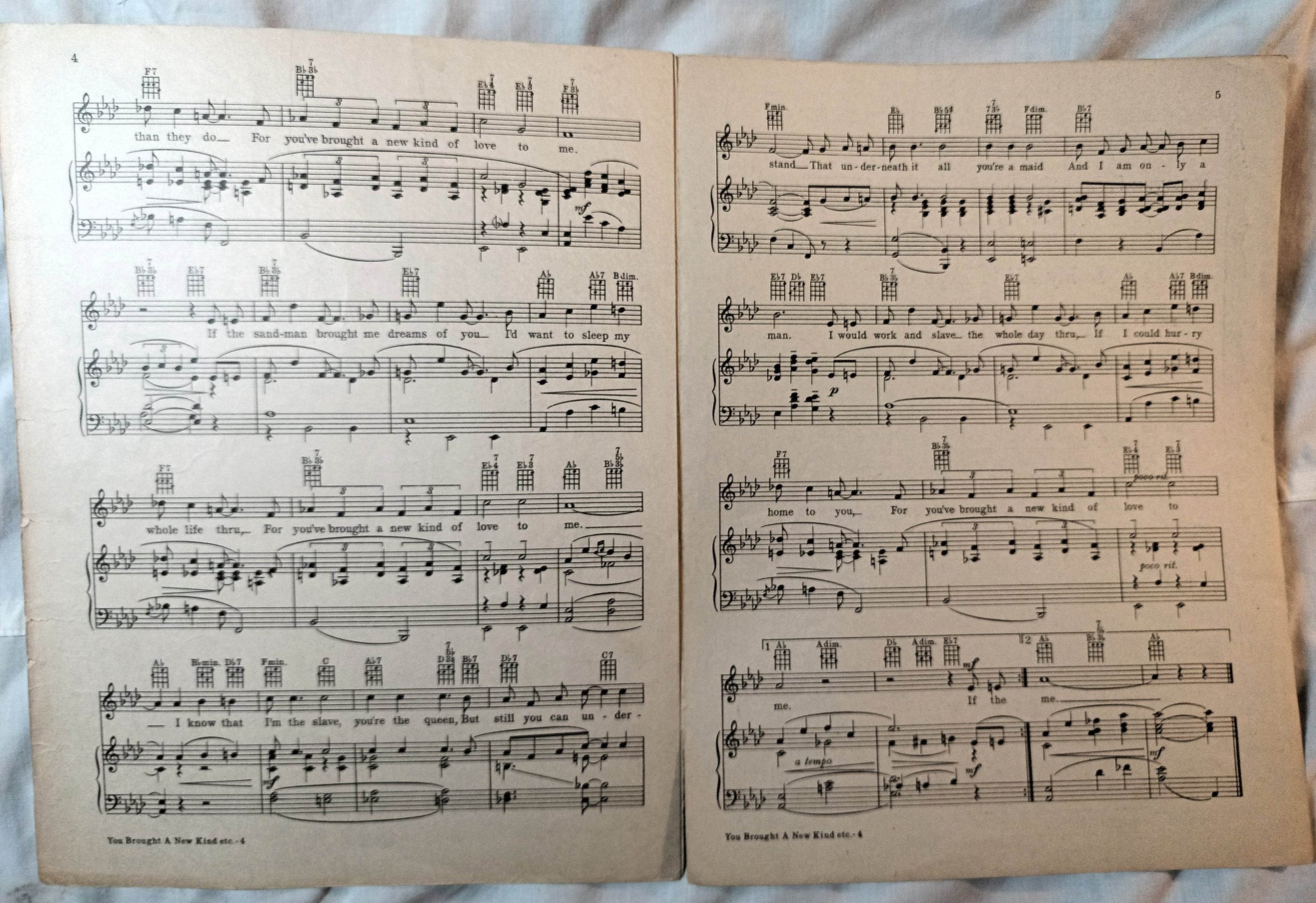 You Brought A New Kind Of Love To Me The Big Pond Sheet Music 1930 - TulipStuff