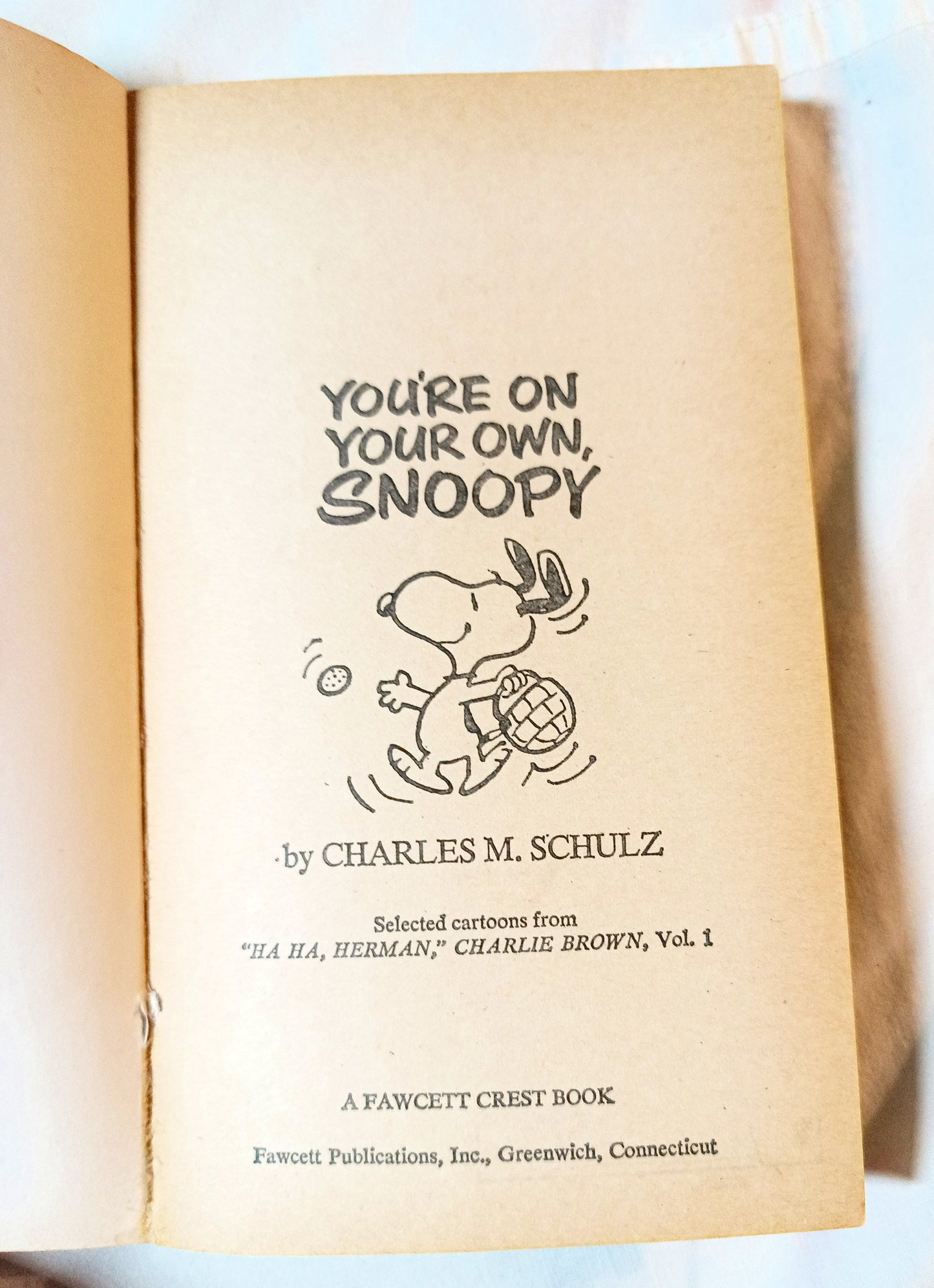 You're On Your Own Snoopy Peanuts Charles M Schulz Fawcett 1975 - TulipStuff