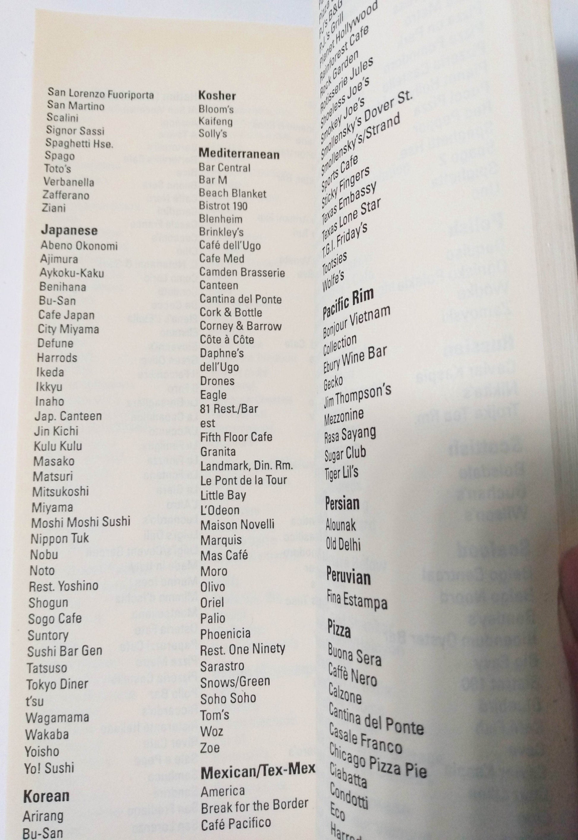 Zagat Survey London Restaurants 1998 UK - TulipStuff