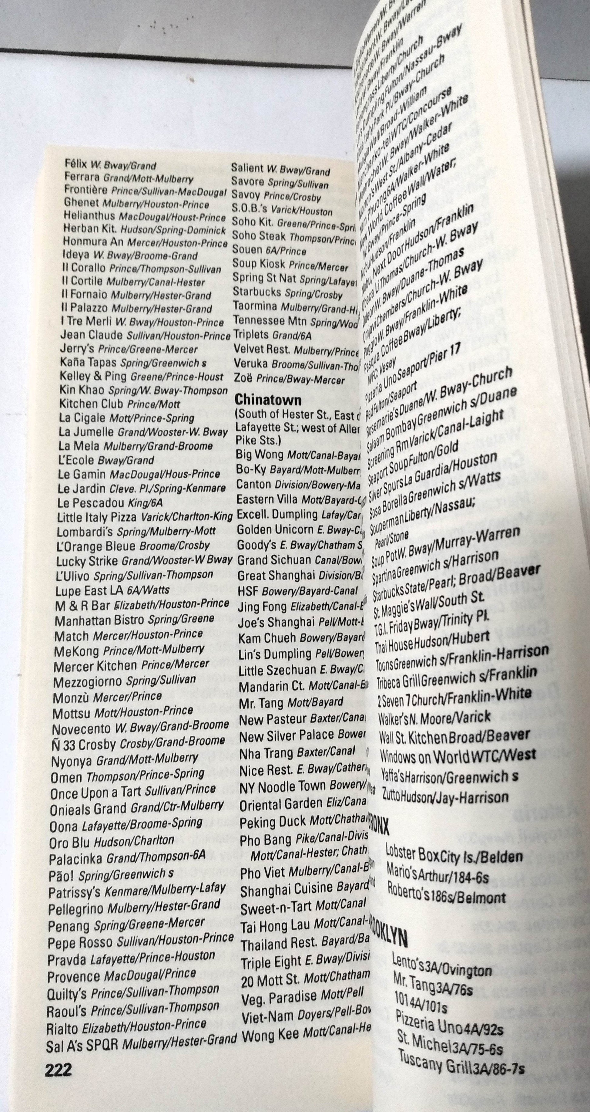 Zagat Survey New York City Restaurants 1999 - TulipStuff