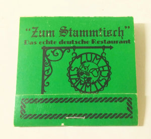 Zum Stammtisch German Restaurant Glendale New York Matchbook 1980's - TulipStuff