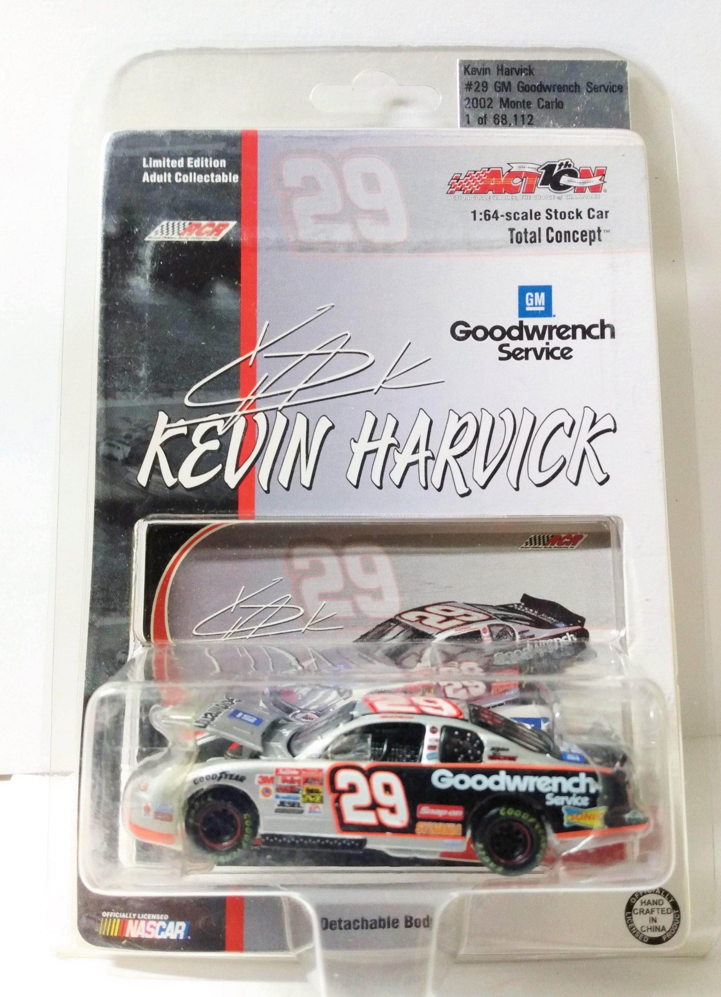 Action Racing 2002 Kevin Harvick #29 GM Goodwrench Service Monte Carlo - TulipStuff