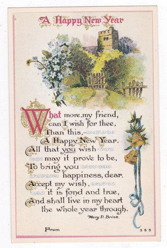 A Happy New Year Mary D Brine Vintage Holiday Postcard - TulipStuff