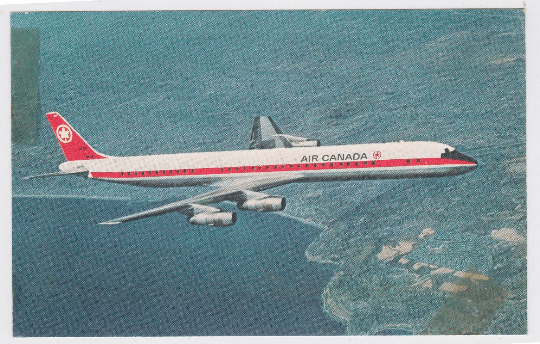 Air Canada Douglas DC-8 Airliner 1960's Postcard - TulipStuff