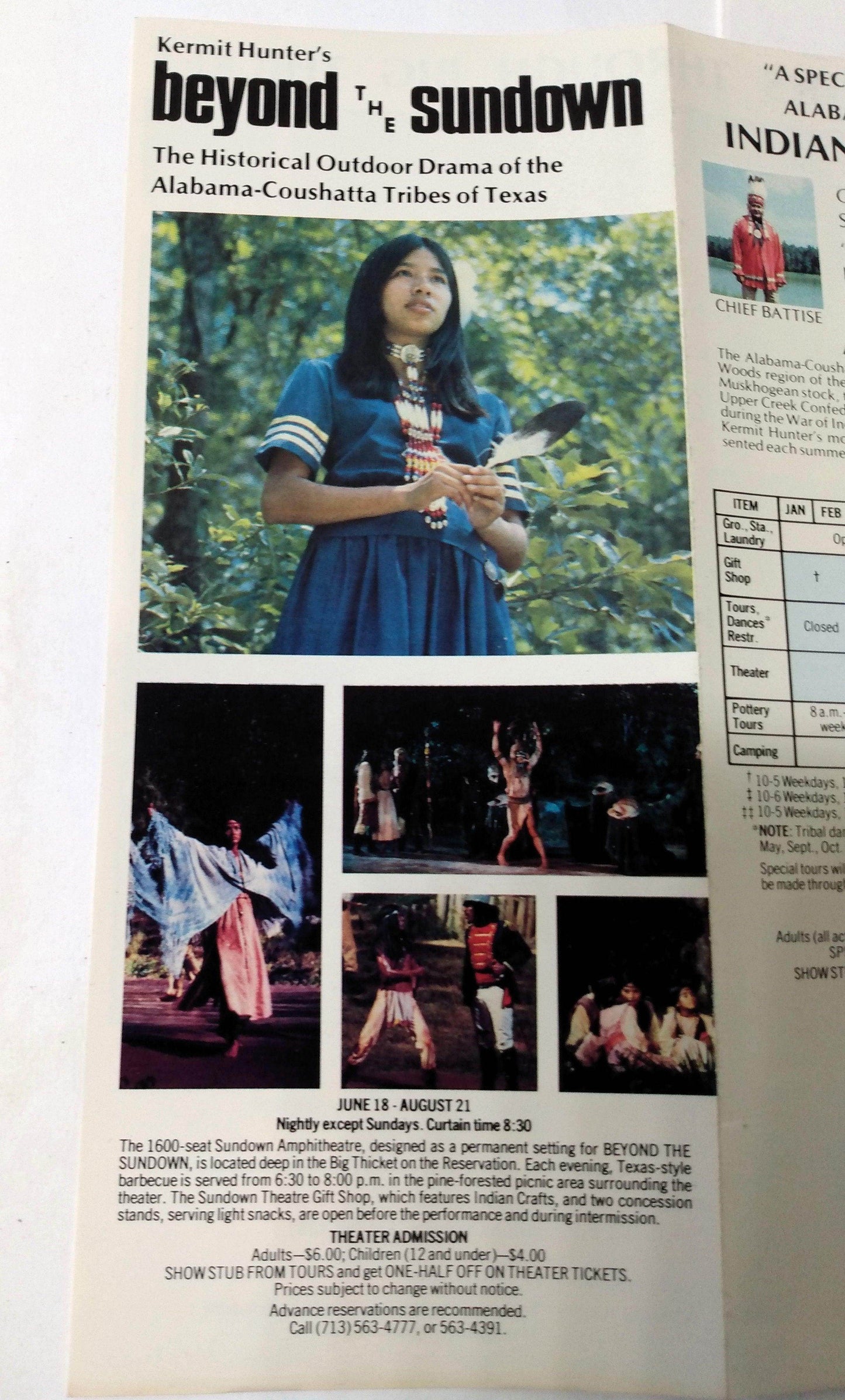 Alabama-Coushatta Indian Reservation Livingston Texas 1982 Brochure - TulipStuff