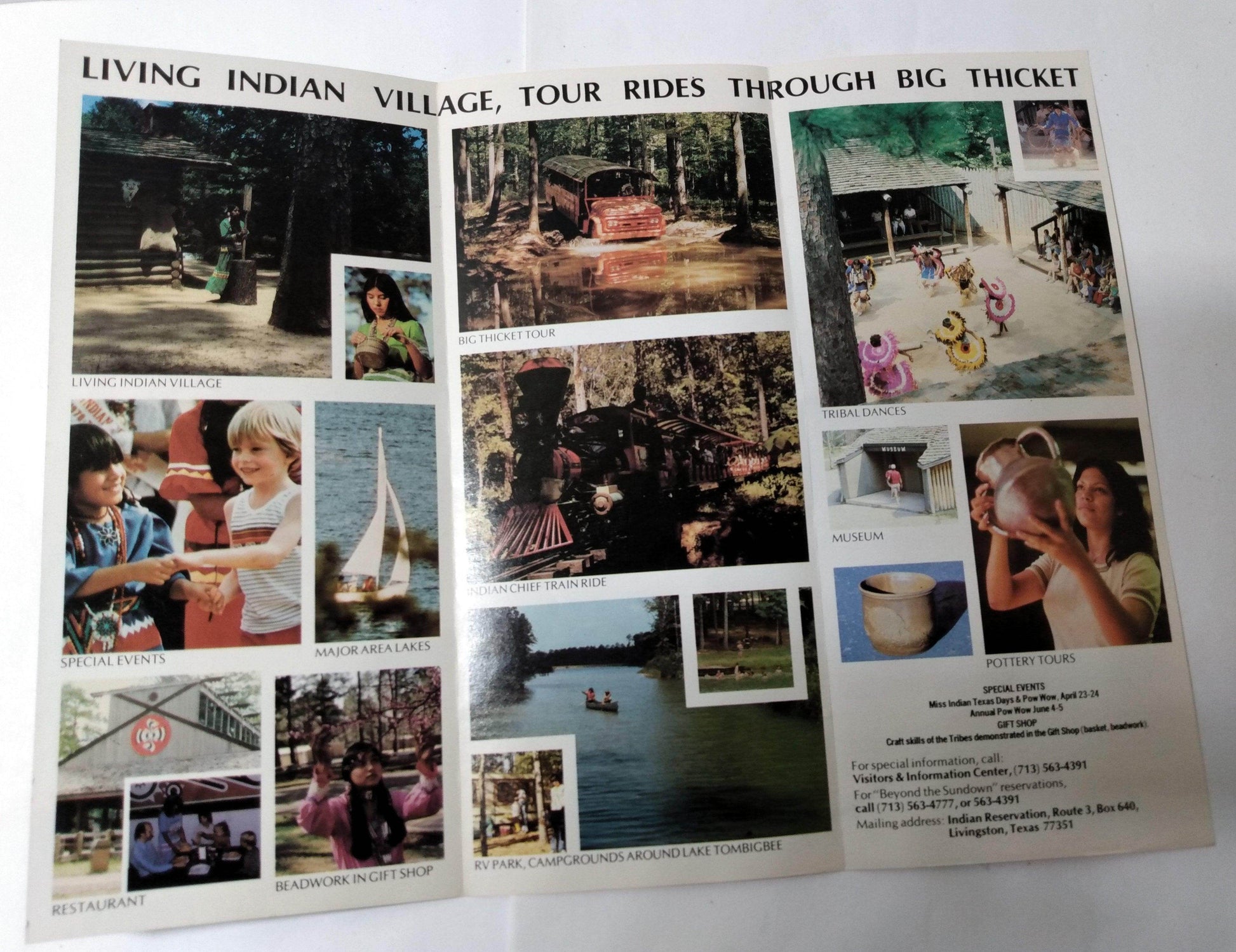 Alabama-Coushatta Indian Reservation Livingston Texas 1982 Brochure - TulipStuff