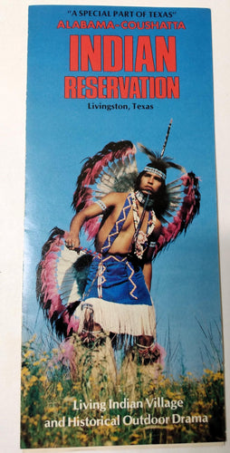 Alabama-Coushatta Indian Reservation Livingston Texas 1982 Brochure - TulipStuff