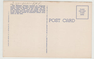 Alexandria Washington Masonic Lodge Virginia Linen Postcard 1940's - TulipStuff