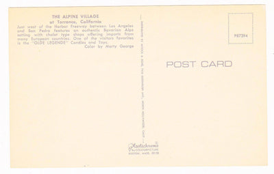 Alpine Village Torrance California 1960's Postcard - TulipStuff