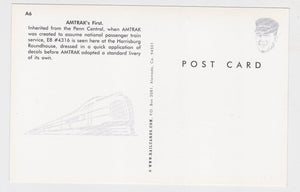 Amtrak First Locomotive EMD E8 Inherited Fom Penn Central Postcard - TulipStuff