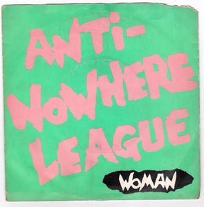 Anti-Nowhere League Woman 7" 45 RPM Vinyl Record UK Punk 1982 - TulipStuff