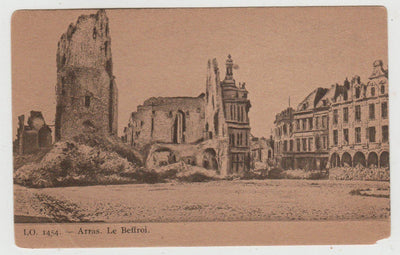Arras Le Beffroi Ruins France WW1 1910's Postcard - TulipStuff