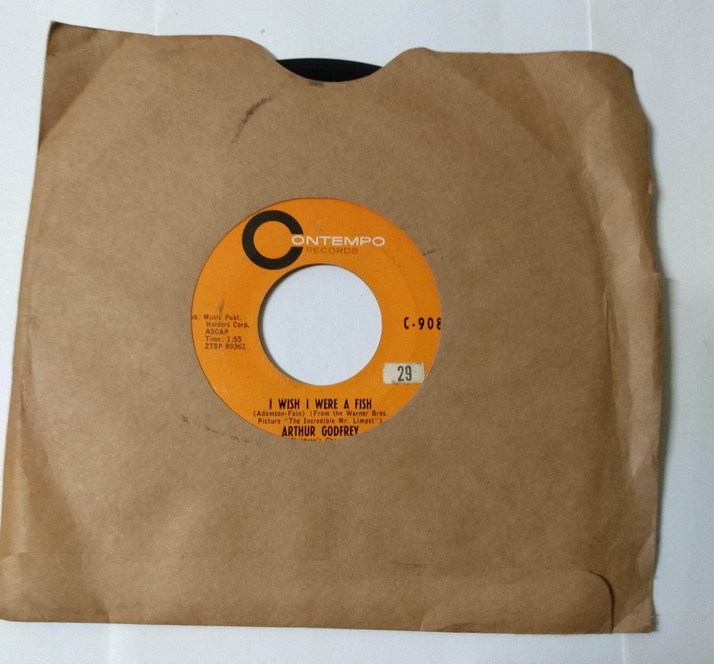 Arthur Godfrey I Wish I Were A Fish / Hootenanny Dixie Band 7" 1963 - TulipStuff