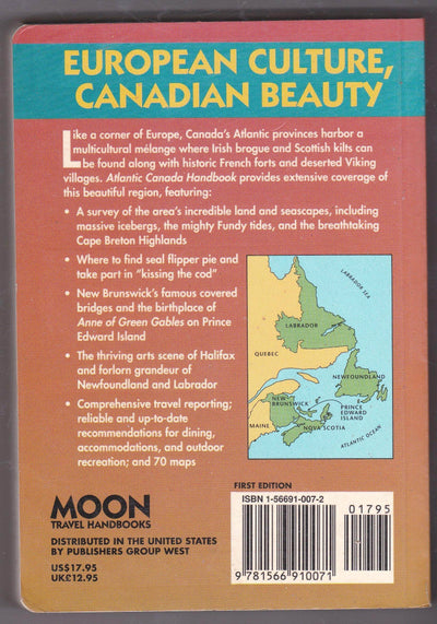 Atlantic Canada Handbook Travel Guide 1995 Drosdick Morris - TulipStuff