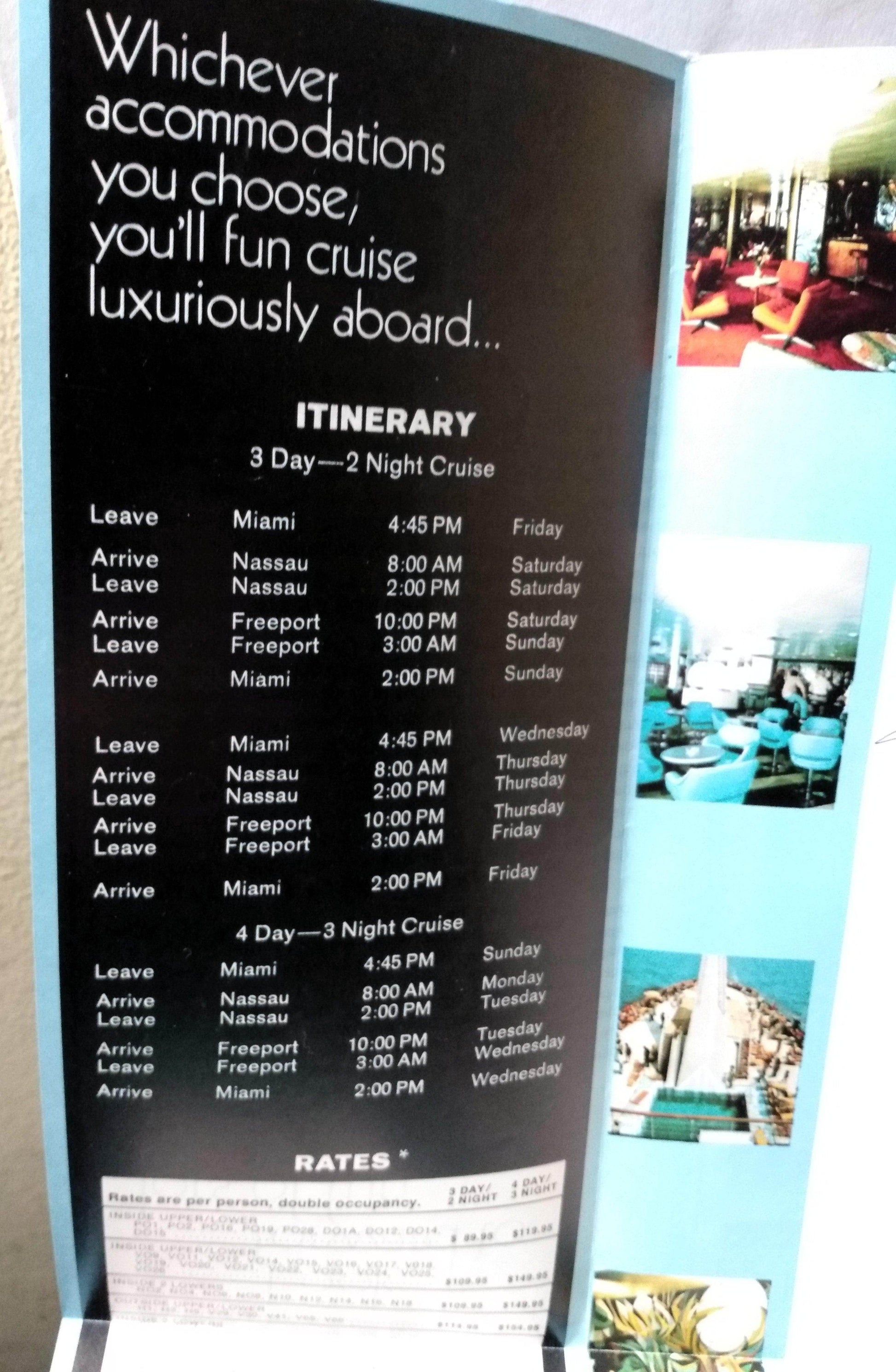 Bahama Cruise Line TTS Atlas 1974-75 Nassau Freeport Cruises Epirotiki - TulipStuff