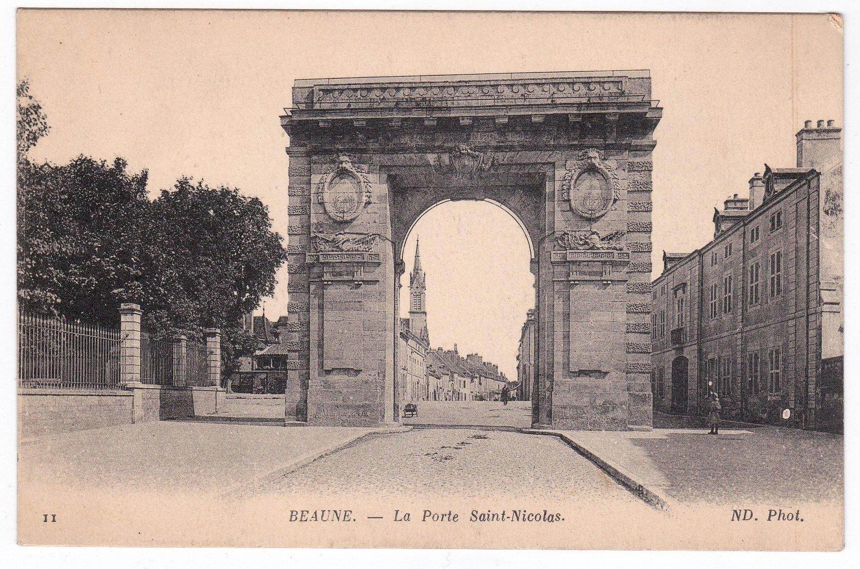 Beaune La Porte Saint-Nicolas Burgundy France 1919 Postcard - TulipStuff