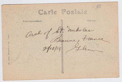 Beaune La Porte Saint-Nicolas Burgundy France 1919 Postcard - TulipStuff