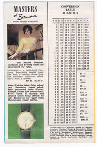 Bermuda Ferry Timetable 1967 Hamilton Paget Warwick Somerset Southampton - TulipStuff