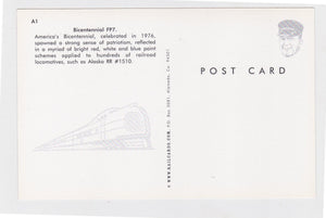 Alaska Railroad Bicentennial EMD FP7 Locomotive Postcard - TulipStuff