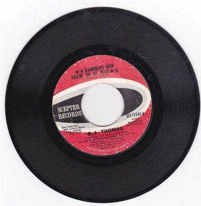B.J. Thomas Raindrops Keep Fallin' On My Head 7" Butch Cassidy - TulipStuff