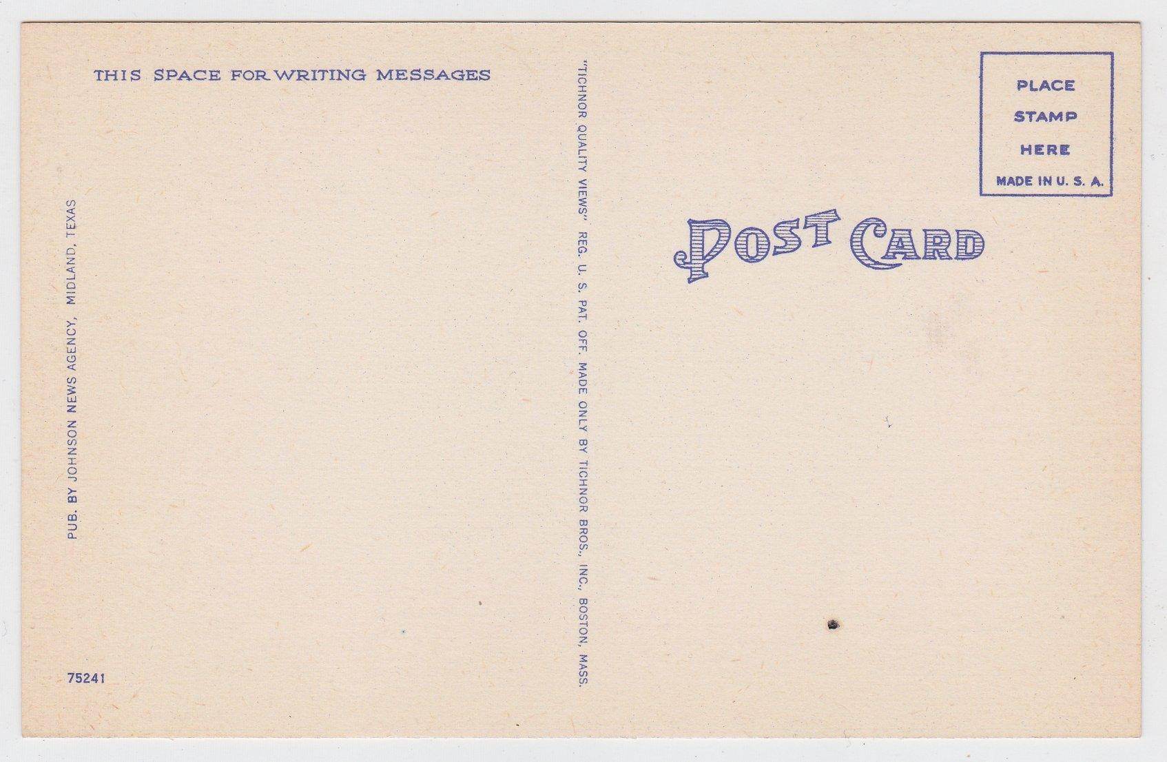 Black Gold Oil Gusher Oil Fields Odessa Texas Linen Postcard 1940's - TulipStuff