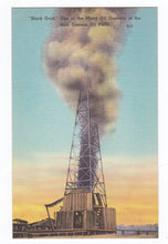 Load image into Gallery viewer, Black Gold Oil Gusher Oil Fields Odessa Texas Linen Postcard 1940&#39;s - TulipStuff
