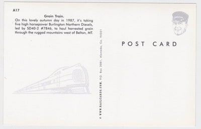 Burlington Northern EMD SD40-2 Locomotive Hauling Grain Belton Montana - TulipStuff