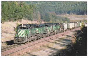 Burlington Northern EMD SD40-2 Locomotive Hauling Grain Belton Montana - TulipStuff
