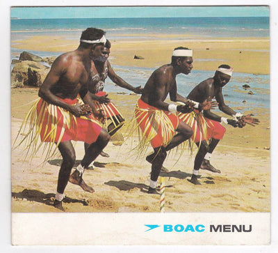 BOAC Inflight Lunch Menu Early 1970's London Philadelphia Detroit - TulipStuff