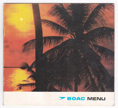 BOAC Inflight Dinner Menu Early 1970's Detroit Philadelphia London - TulipStuff