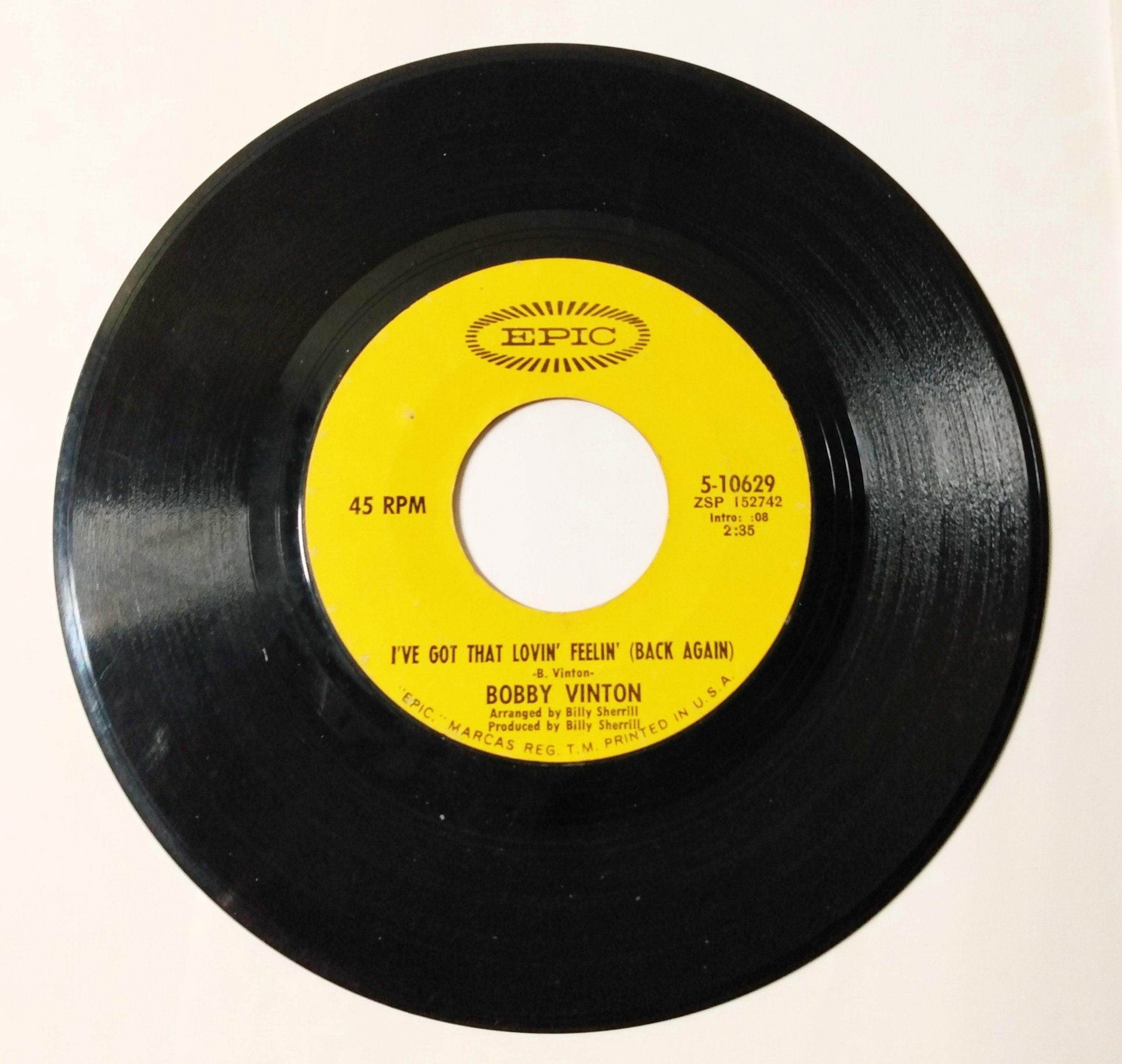 Bobby Vinton No Arms Can Ever Hold You 7" Vinyl Epic 5-10629 1970 - TulipStuff