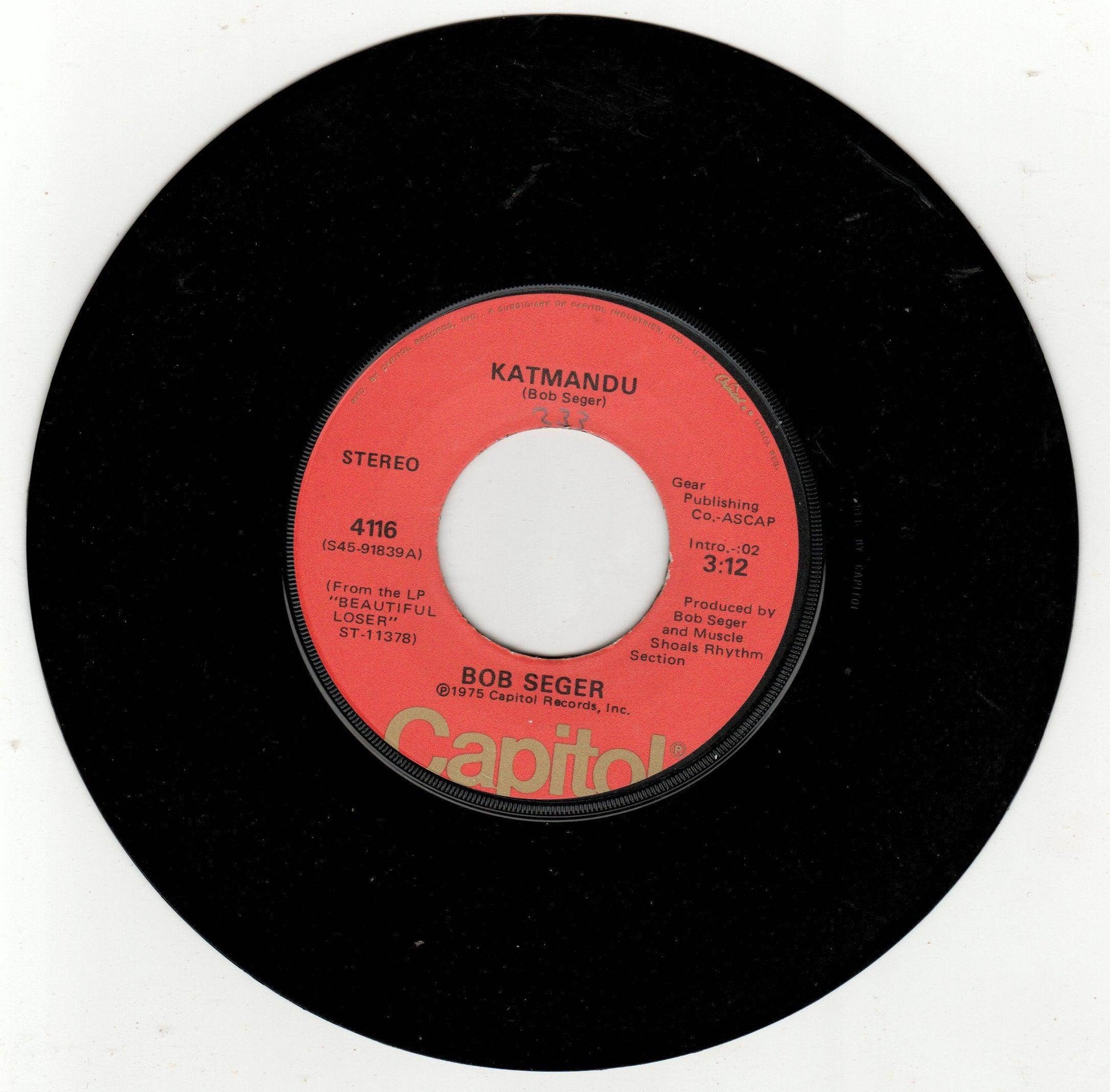 Bob Seger Katmandu 7" Vinyl Record Capitol Classic Rock 1975 - TulipStuff