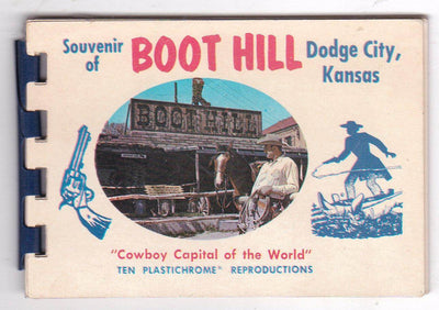 Boot Hill Dodge City Kansas 1950's 10 View Souvenir Photo Folder - TulipStuff