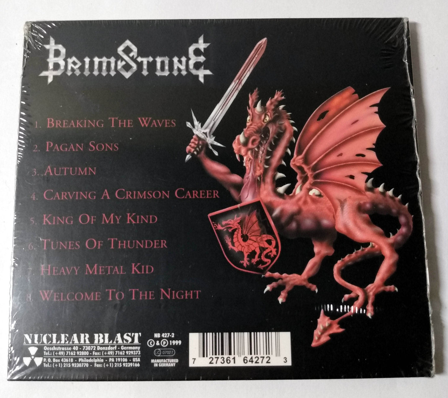 Brimstone Carving A Crimson Career Swedish Power Metal Album CD 1999 - TulipStuff
